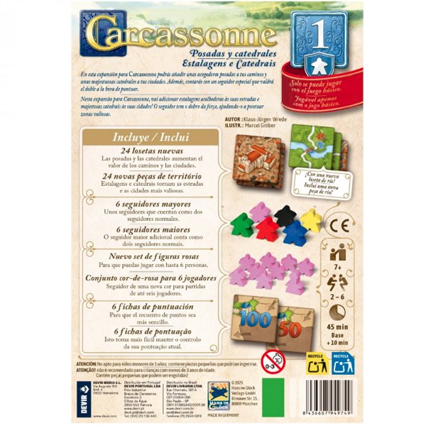Carcassonne Posadas y Catedrales reverso Carcassonne Posadas y Catedrales reverso