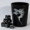Blackfire Dice - Dice Cup Black/White Dragon Emblem