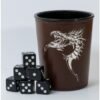 Blackfire Dice - Dice Cup Brown/White Dragon Emblem