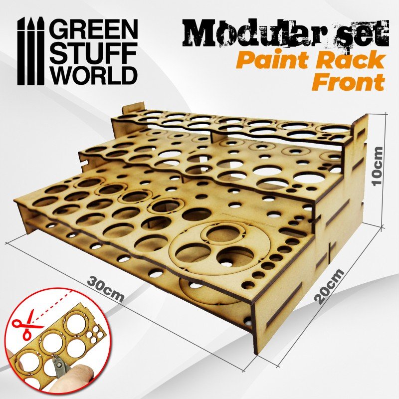 Organizador Modular Pinturas Dm Frontal / Mdf Paint Organizer Front