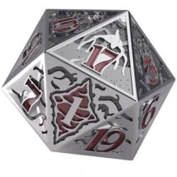 Hellfire Club Premium Metal D20 Die caras