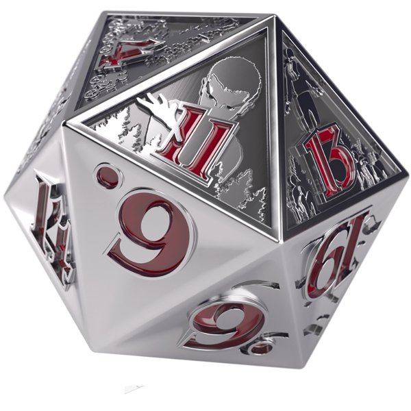 Hellfire Club Premium Metal D20 Die portada
